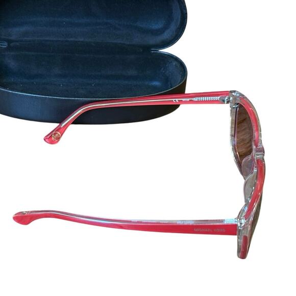 Michael Kors Tessa M2904S 639 Red Clear Wayfarer Gradient Pink Sunglasses Case - Picture 13 of 16